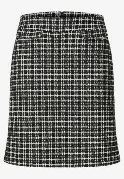 Jerseyrock Schwarz/weiß Kariert Winter-Kollektion